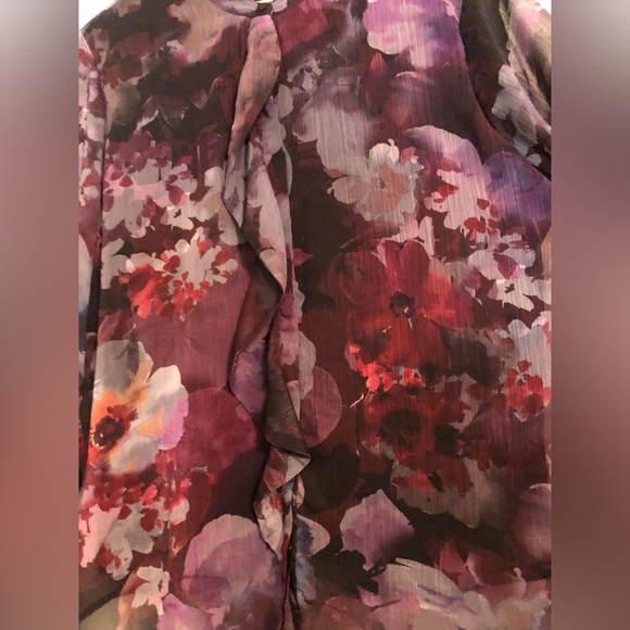 Christopher & Banks Floral Pattern Ruffled Blouse - Picture 8 of 8